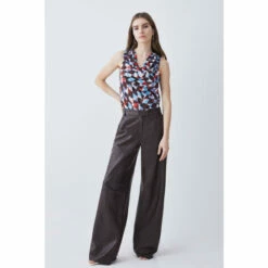 Best Sale ✔️ KarenMillen Georgette Geo Printed Cowl Neck Woven Blouse For Female 👏 -Karen Millen Sales unnamed file 197