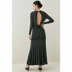 Coupon ⌛ KarenMillen Petite Sheer Knit Polka Dot Stud Detail Mini 👗 Dress For Female 🔥 -Karen Millen Sales unnamed file 1993