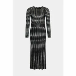 Coupon ⌛ KarenMillen Petite Sheer Knit Polka Dot Stud Detail Mini 👗 Dress For Female 🔥 -Karen Millen Sales unnamed file 1994