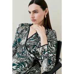 Budget 😉 KarenMillen Animal Satin Twill Wrap Midi 👗 Dress For Female 😍 -Karen Millen Sales unnamed file 2000