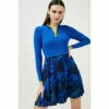Hot Sale ❤️ KarenMillen Pleated Tie Dye Print Zip Neck Knit 👗 Dress For Female ✔️