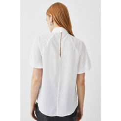 Outlet ✨ KarenMillen Georgette Tie Neck Woven Blouse For Female 👏 -Karen Millen Sales unnamed file 201