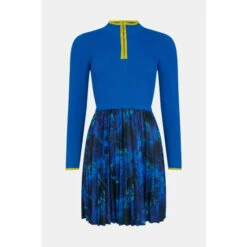 Hot Sale ❤️ KarenMillen Pleated Tie Dye Print Zip Neck Knit 👗 Dress For Female ✔️ -Karen Millen Sales unnamed file 2011