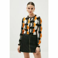 New 🤩 KarenMillen Geo Jacquard Knit Cardigan For Female 🤩 -Karen Millen Sales unnamed file 2017