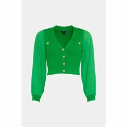 Buy ✔️ KarenMillen Petite Military Georgette Sleeve Cardigan For Female 👍 -Karen Millen Sales unnamed file 2028