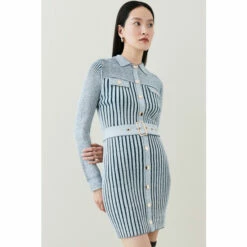 Hot Sale 👍 KarenMillen Belted Utility Rib Knitted Mini 👗 Dress For Female 👏 -Karen Millen Sales unnamed file 2035