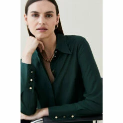 Best Pirce 💯 KarenMillen Silk Viscose Satin Woven 👚 Shirt For Female 🧨 -Karen Millen Sales unnamed file 2076