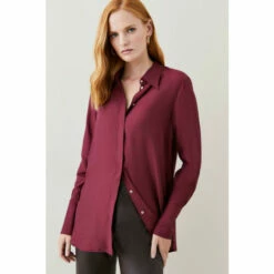 Best Pirce 💯 KarenMillen Silk Viscose Satin Woven 👚 Shirt For Female 🧨 -Karen Millen Sales unnamed file 2079
