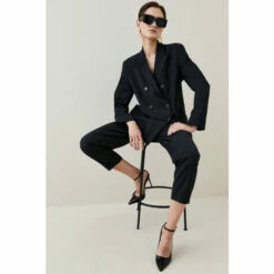 New 🥰 KarenMillen Wool Blend Double Breasted Tailored Jacket For Female ✔️ -Karen Millen Sales unnamed file 2099