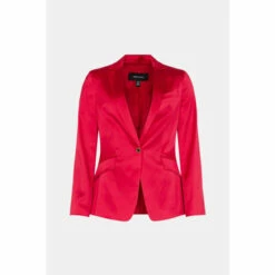 Outlet 🔥 KarenMillen Italian Structured Satin Single Button Blazer For Female 🌟 -Karen Millen Sales unnamed file 2120