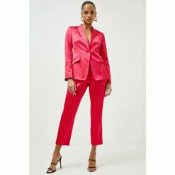 Outlet 🔥 KarenMillen Italian Structured Satin Single Button Blazer For Female 🌟 -Karen Millen Sales unnamed file 2121