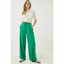Coupon 💯 KarenMillen Linen Viscose Woven Trouser For Female ⭐