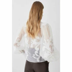 Deals 🌟 KarenMillen Organdie Applique Buttoned Woven Blouse For Female 💯 -Karen Millen Sales unnamed file 213