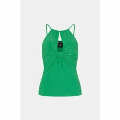 Best Pirce 🎁 KarenMillen Cut Out Drape Jersey Top For Female 🥰 -Karen Millen Sales unnamed file 2178