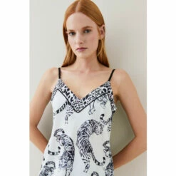 Cheapest 🥰 KarenMillen Conversational Leopard Satin Nightwear Cami For Female 😉 -Karen Millen Sales unnamed file 2199