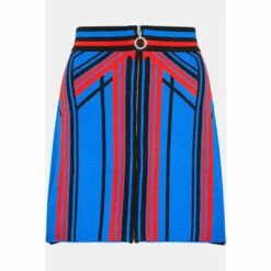 Buy ⭐ KarenMillen Placement Stripe Zip Through Jacquard Knit 👗 Skirt For Female 🌟 -Karen Millen Sales unnamed file 2203
