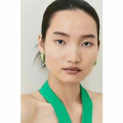 Top 10 🛒 KarenMillen Gold Plated Green Diamante Hoop Earrings For Female 🎁 -Karen Millen Sales unnamed file 2224