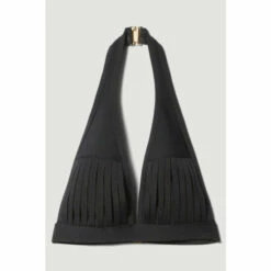 Hot Sale 🔥 KarenMillen Bandage Sheer Stripe Halter Neck Top For Female 😉 -Karen Millen Sales unnamed file 2267