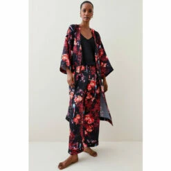 Budget 🛒 KarenMillen Floral Satin Nightwear Robe For Female 😉 -Karen Millen Sales unnamed file 2287