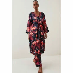 Budget 🛒 KarenMillen Floral Satin Nightwear Robe For Female 😉 -Karen Millen Sales unnamed file 2288