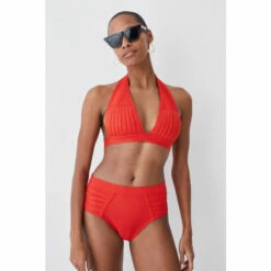 Budget 🎉 KarenMillen Bandage Sheer Stripe 👙 Bikini Bottoms For Female 🎁 -Karen Millen Sales unnamed file 2295