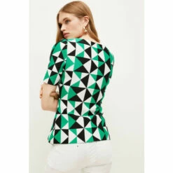 New 💯 KarenMillen Geo Jacquard Bandage Knit Top For Female 🧨 -Karen Millen Sales unnamed file 2298