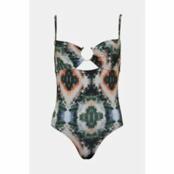 Flash Sale 🌟 KarenMillen Tie Dye Print Adjustable Strap 🩱 Swimsuit For Female 💯 -Karen Millen Sales unnamed file 2316