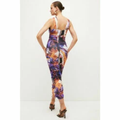 Best Pirce 😍 KarenMillen Marble Print Cut Out Jersey Crepe Midaxi 👗 Dress For Female 🤩 -Karen Millen Sales unnamed file 2338