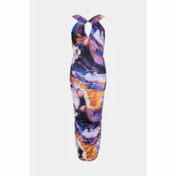 Best Pirce 😍 KarenMillen Marble Print Cut Out Jersey Crepe Midaxi 👗 Dress For Female 🤩 -Karen Millen Sales unnamed file 2339