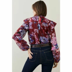 Flash Sale ⌛ KarenMillen Floral Printed Georgette Woven Blouse For Female 🔔 -Karen Millen Sales unnamed file 2348