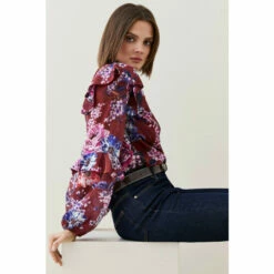 Flash Sale ⌛ KarenMillen Floral Printed Georgette Woven Blouse For Female 🔔 -Karen Millen Sales unnamed file 2350