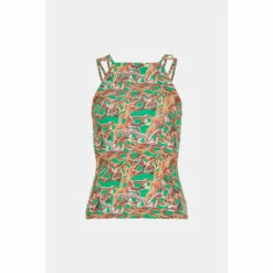 Coupon ✨ KarenMillen Chain Print Cut Out Detail Jersey Crepe Top For Female 💯 -Karen Millen Sales unnamed file 2379