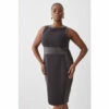 Wholesale 👏 KarenMillen Plus Size Ponte And Faux Leather Pencil Midi 👗 Dress For Female 💯