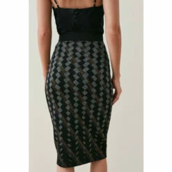 Promo 🔥 KarenMillen Petite Embellished Geo Jacquard Midi 👗 Skirt For Female 😉 -Karen Millen Sales unnamed file 2426