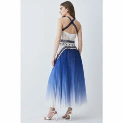 Wholesale ⭐ KarenMillen Geo Guipure Metallic Woven Pleat Midi For Female ⌛ -Karen Millen Sales unnamed file 2442