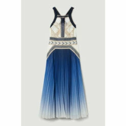 Wholesale ⭐ KarenMillen Geo Guipure Metallic Woven Pleat Midi For Female ⌛ -Karen Millen Sales unnamed file 2443