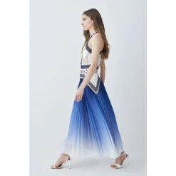 Wholesale ⭐ KarenMillen Geo Guipure Metallic Woven Pleat Midi For Female ⌛ -Karen Millen Sales unnamed file 2444