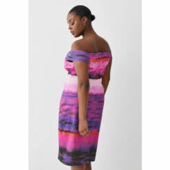 Cheap 🔥 KarenMillen Plus Size Italian Signature Stretch Painternly Bardot Midi 👗 Dress For Female ✨ -Karen Millen Sales unnamed file 2448
