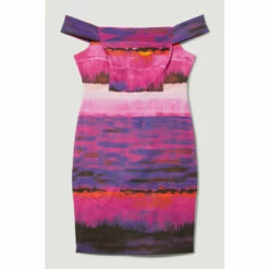 Cheap 🔥 KarenMillen Plus Size Italian Signature Stretch Painternly Bardot Midi 👗 Dress For Female ✨ -Karen Millen Sales unnamed file 2449