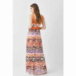 Best deal ⭐ KarenMillen Top Stitch Pleated Mixed Animal Detail Woven Midi 👗 Dress For Female 😍 -Karen Millen Sales unnamed file 246