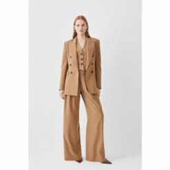 Promo ✨ KarenMillen Premium Wool Flannel Double Breasted Jacket For Female 😀 -Karen Millen Sales unnamed file 2462