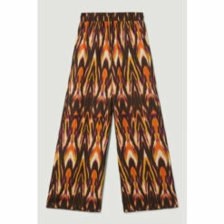 Best deal 🔔 KarenMillen Ikat Printed Linen Wide Leg Woven Trouser For Female 🧨 -Karen Millen Sales unnamed file 2480