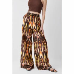 Best deal 🔔 KarenMillen Ikat Printed Linen Wide Leg Woven Trouser For Female 🧨 -Karen Millen Sales unnamed file 2481