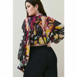 Hot Sale 🔔 KarenMillen Plus Size Abstract Butterly Metallic Blouse For Female 👏 -Karen Millen Sales unnamed file 2487