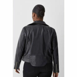 New 🥰 KarenMillen Plus Size Leather Pocket Detail Biker Jacket For Female 💯 -Karen Millen Sales unnamed file 2491
