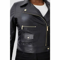 New 🥰 KarenMillen Plus Size Leather Pocket Detail Biker Jacket For Female 💯 -Karen Millen Sales unnamed file 2493