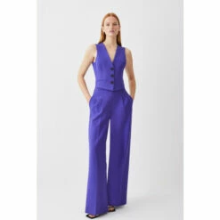 Promo 😍 KarenMillen Petite Clean Tailored Waistcoat For Female 👏