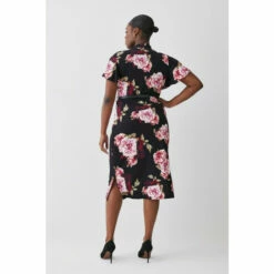 Best Pirce 🌟 KarenMillen Plus Size Belted Viscose Blend Long Sleeve Jersey Midi 👗 Dress For Female 💯 -Karen Millen Sales unnamed file 2515