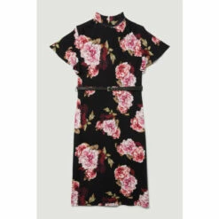 Best Pirce 🌟 KarenMillen Plus Size Belted Viscose Blend Long Sleeve Jersey Midi 👗 Dress For Female 💯 -Karen Millen Sales unnamed file 2516