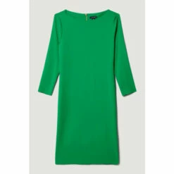 Best Sale 🎁 KarenMillen Compact Stretch Viscose Sleeved Clean Midi 👗 Dress For Female ✔️ -Karen Millen Sales unnamed file 2529